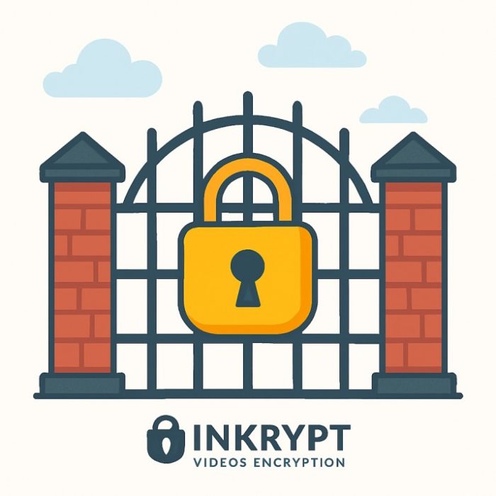 DRM gate symbolizing secure video content protection