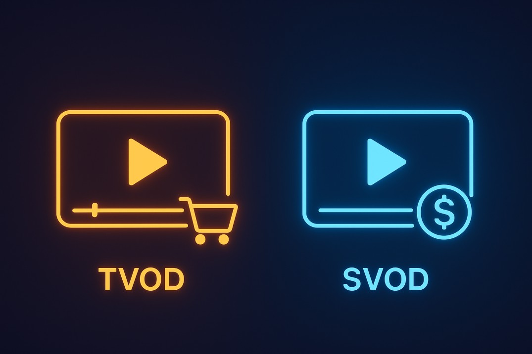 TVOD and SVOD icons show pay-per-view vs subscription access