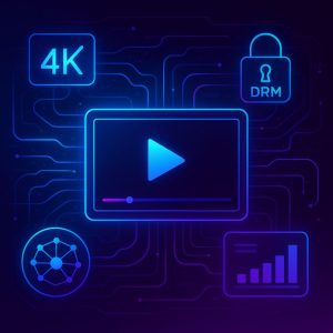 Optimized video streaming network with 4K playback, DRM, and CDN integration